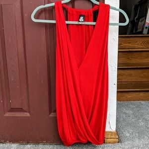 RED CASUAL BLOUSE CAN OPEN IN THE FRONT VERY SEXY